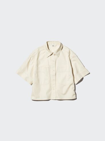 Uniqlo Denim Boxy Shirt | Half Sleeve in Saudi Arabia