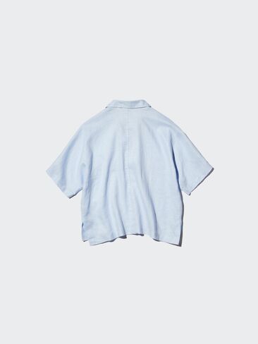 Uniqlo Premium Linen Skipper Boxy Shirt | Short Sleeve in Saudi Arabia