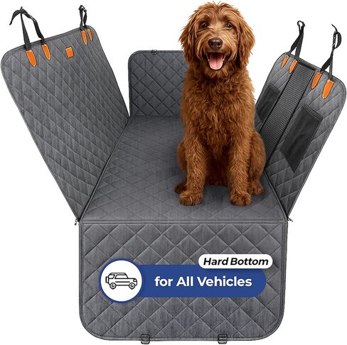 Ruff & Stuff Dog Car Seat غطاء أسفل القاع للمقعد الخلفي يصل إلى 170 رطلاً | مقاوم للخدش مقاوم للماء | ملاءمة عالمية لجميع المركبات (أسود) in Saudi Arabia