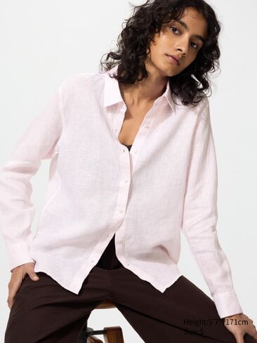 Uniqlo Premium Linen Shirt | Striped in Saudi Arabia