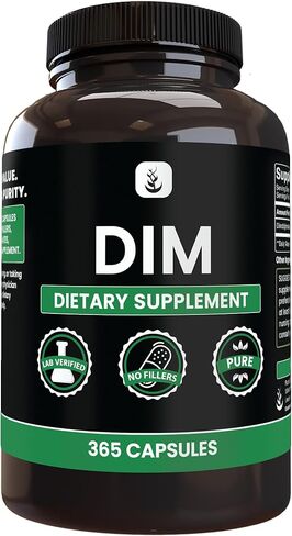 مكونات أصلية نقية، دييندوليل ميثان (DIM) (365 كبسولة) بدون مغنيسيوم أو حشو أرز، دائمًا نقي، تم التحقق من مختبره in Saudi Arabia