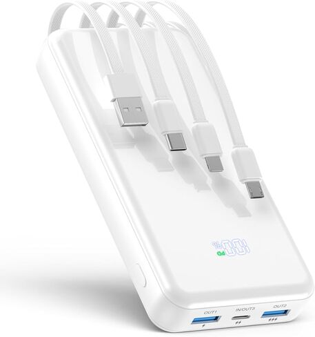 شاحن محمول، كابل بنك طاقة مدمج بقدرة 50000 مللي أمبير في الساعة، شحن سريع 22.5 وات PD USB C داخلي وخارجي، حزمة بطارية خارجية مع 6 مخارج ومدخلين، شاحن هاتف للسفر لهاتف iPhone 16/15/14/13/12 (أزرق داكن) in Kuwait