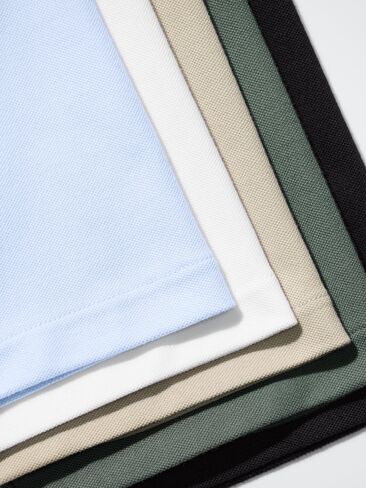 Uniqlo AIRism Cotton Pique Full Open Polo Shirt in Saudi Arabia