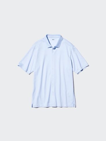 Uniqlo AIRism قطن بيكيه قميص بولو مفتوح بالكامل in Saudi Arabia