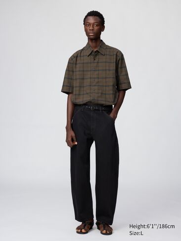 Uniqlo Boxy Shirt | Short Sleeve | Checked in Saudi Arabia