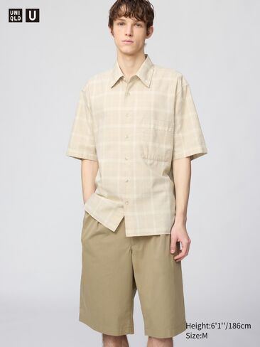Uniqlo Boxy Shirt | Short Sleeve | Checked in Saudi Arabia