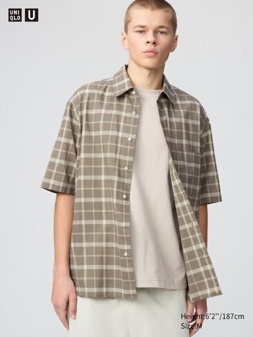 Uniqlo Boxy Shirt | Short Sleeve | Checked in Saudi Arabia