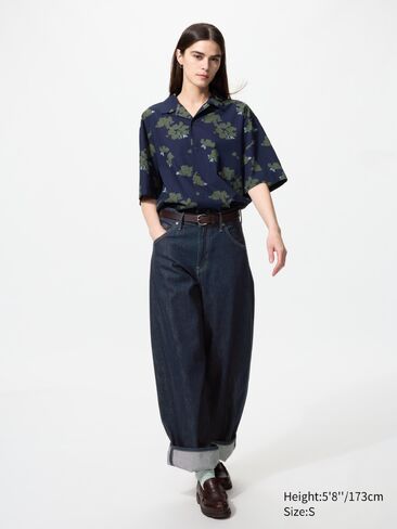 Uniqlo Open Collar Shirt | Short Sleeve | Printed in Saudi Arabia