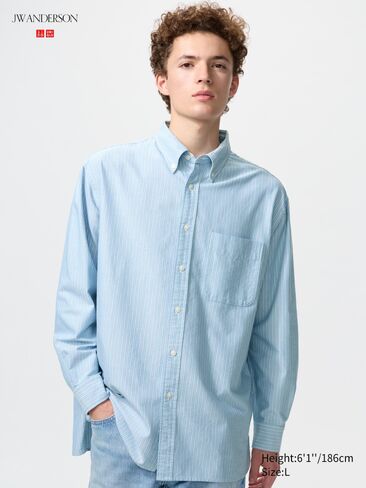 Uniqlo Oxford Oversized Shirt | Striped in Saudi Arabia