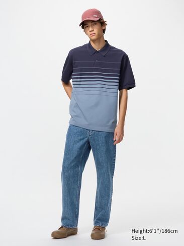 قميص بولو مخطط Uniqlo Pique جاف | لوحة in Kuwait