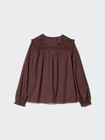Uniqlo Light Cotton Shirring Blouse | Print in Kuwait