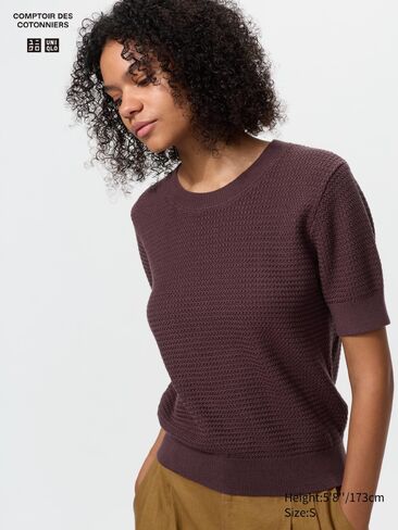 Uniqlo Cotton Short Sleeve Sweater in Saudi Arabia