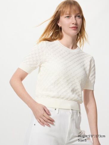 سترة Uniqlo Pointelle | كم قصير in Saudi Arabia