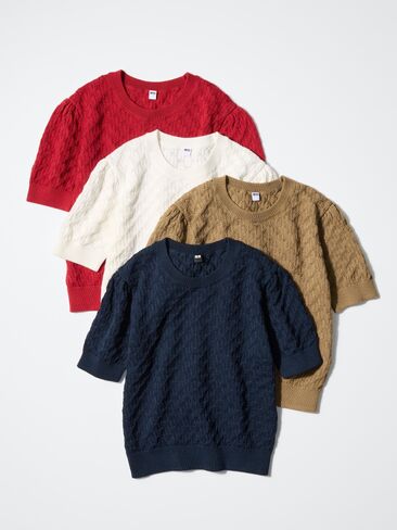 Uniqlo Pointelle Sweater | Short Sleeve in Saudi Arabia