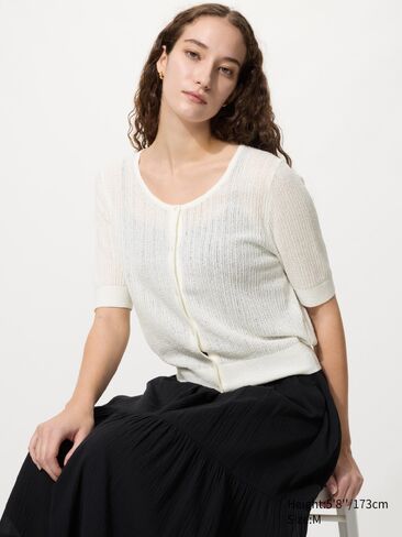 Uniqlo Sheer Lace Cardigan | Short Sleeve in Saudi Arabia