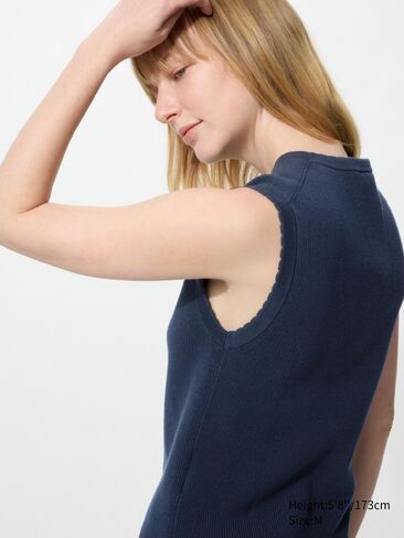 Uniqlo Scalloped V-Neck Sweater | Sleeveless in Saudi Arabia