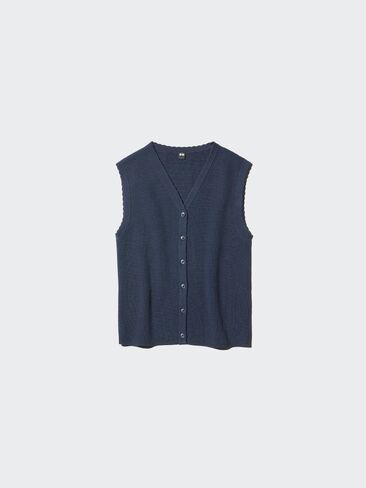 Uniqlo Scalloped V-Neck Sweater | Sleeveless in Saudi Arabia