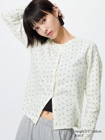 Uniqlo Pointelle Cardigan | Printed in Saudi Arabia