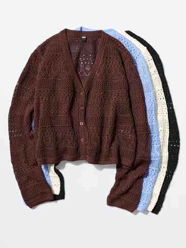 Uniqlo الكروشيه سترة الخامس الرقبة in Saudi Arabia