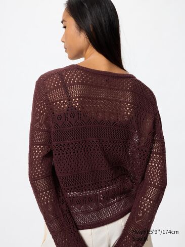 Uniqlo Crochet V-Neck Cardigan in Saudi Arabia
