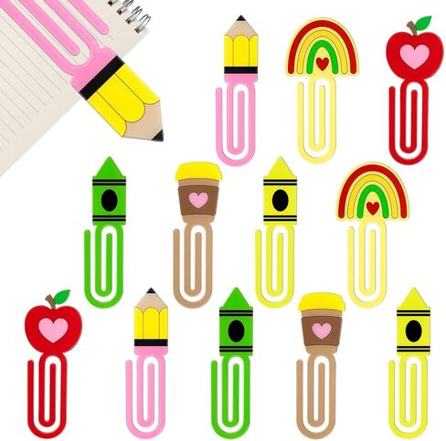 6 Pcs Back to School Acrylic Paper Clips Clear Acrylic Jumbo Clips for Back to School Supplies Heat Transfer DIY Crafts Office Decor in Saudi Arabia