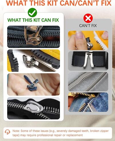 VICHERIA Zipper Repair Kit (45 Pcs), Universal Size #5 Zippers for Sewing, Replacement Slider Pull Fix Kit for Jackets, Coat, Boot, Backpack, Purse in Saudi Arabia