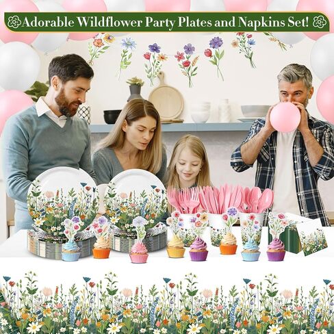 Yungyan 208 Pieces Winter Snowflake Party Supplies Blue Purple Wonderland Disposable Tableware Christmas Snowflake Set Plates Napkins Cups Cutlery Tablecloth Balloons Banner & Cake Toppers, 24 Guests in Saudi Arabia