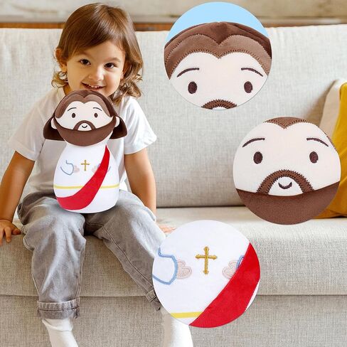 دمية يسوع المحشوة من القطيفة: لعبة صديقي يسوع القطيفة، المنقذ الديني الكلاسيكي للمسيح، حيوان محشو لطيف، هدية عيد الفصح المسيحية للأطفال المسيحيين (10 بوصة) in Kuwait