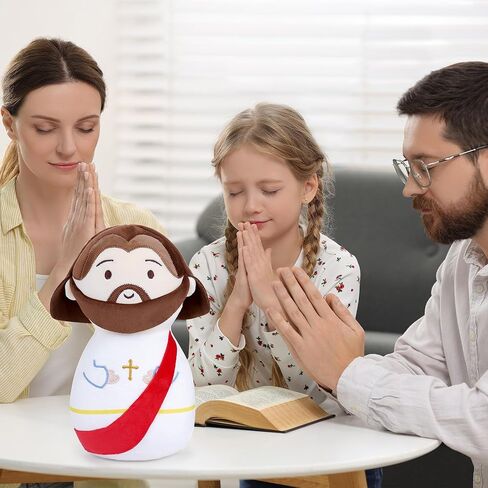 دمية يسوع المحشوة من القطيفة: لعبة صديقي يسوع القطيفة، المنقذ الديني الكلاسيكي للمسيح، حيوان محشو لطيف، هدية عيد الفصح المسيحية للأطفال المسيحيين (10 بوصة) in Kuwait