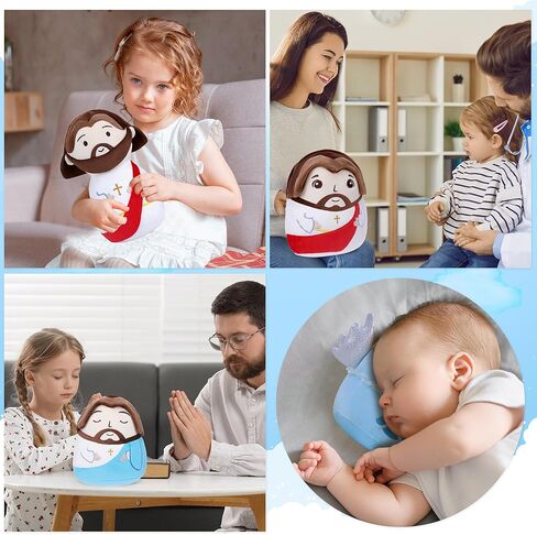 دمية يسوع المحشوة من القطيفة: لعبة صديقي يسوع القطيفة، المنقذ الديني الكلاسيكي للمسيح، حيوان محشو لطيف، هدية عيد الفصح المسيحية للأطفال المسيحيين (10 بوصة) in Kuwait