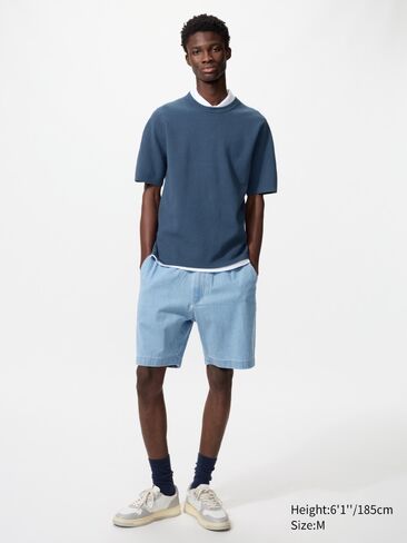Uniqlo شورت سهل التمدد | الدنيم | 8" in Saudi Arabia