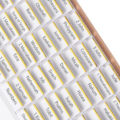 Mr. Pen- Bible Tabs, 75 pcs, White with Gold Edge, Laminated Bible Tabs for Women and Men in Saudi Arabia