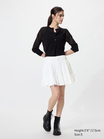 Uniqlo Seersucker Volume Mini Skirt in Saudi Arabia