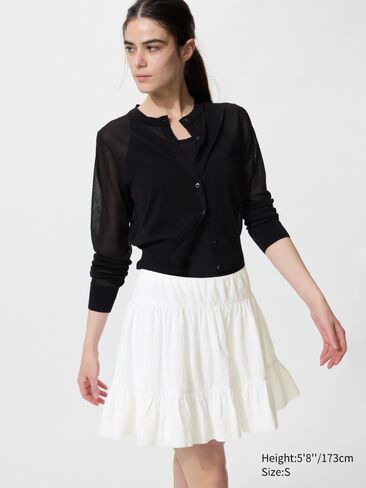Uniqlo Seersucker Volume Mini Skirt in Saudi Arabia