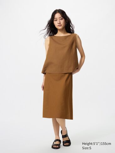 Uniqlo Linen Blend Midi Skirt | Short in Saudi Arabia