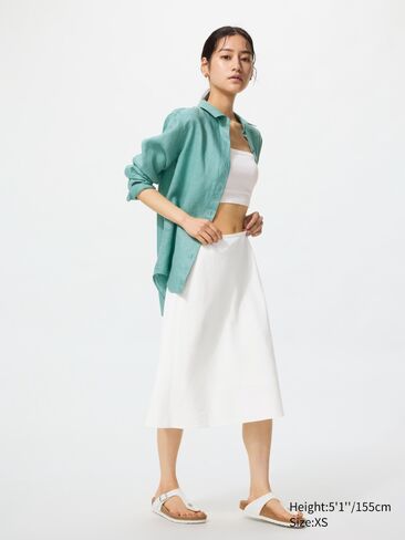 Uniqlo Linen Blend Midi Skirt | Short in Saudi Arabia