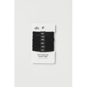 Alo Yoga Untangled Hair Tie 6-Pack - Black - Black / One Size in Kuwait