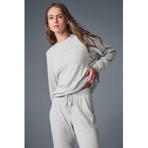 Alo Yoga Soho Pullover - Athletic Heather Grey in Kuwait