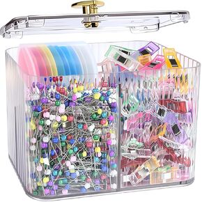 Sewing Supplies and Accessories Kit,100Pcs Sewing Clips 800Pcs Sewing Pins &10PcsTriangle Tailors Chalk in a 3-Section Clear sewing Organizer Jar,Sewing Notions Quilting Gift Set for Women Mom Grandma in Kuwait