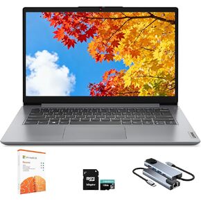 Lenovo IdeaPad 1 1i 14 inch Student Laptop with 1-Year Microsoft 365, Intel Dual Core Processor, 8GB RAM, 512GB SSD + 128GB eMMC, SD Card Reader, Privacy Camera, Long Battery Life, Windows 11 Home in Kuwait