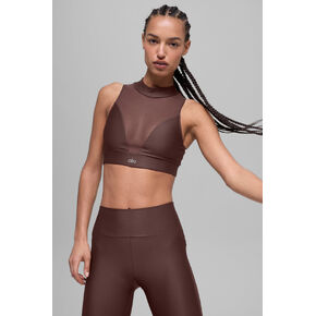 حمالة صدر Alo Yoga Airlift Mesh Infatuation - بني حجري in Kuwait