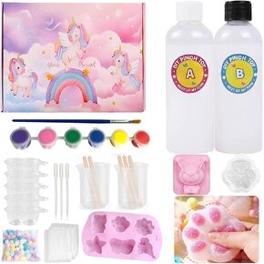 Jiofaviu Silicone Molds for Taba Squishy, DIY Squishy Making Molds, Squishy Gel, Fufu Squishy - Silicone Mold Making Kit, Flocking Powder for Taba Squishy (200ML - 8Molds) in Saudi Arabia