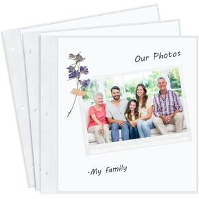 12x12 Scrapbook Album Refill Pages Set, with 10 Plastic Sleeves and 10 Blank Pages, Only Fits for 12x12 Inch Large 3 Ring Diy Scrapbook Album under This Brand in Saudi Arabia