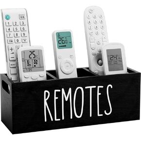 حامل جهاز التحكم عن بعد، حامل جهاز التحكم عن بعد للتلفزيون مع درج، منظم خشبي للتحكم عن بعد للطاولة، صندوق تخزين الوسائط لمنضدة النوم، غرفة المعيشة (أبيض، فتحتان) in Kuwait