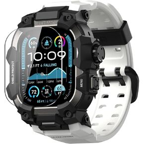 ULTIMAL Rugged Case with Band for Apple Watch 49mm,Compatible with Apple Watch Ultra/Ultra 2, Military Grade Shockproof Bumper Cover for iWatch Tactical Band Men (49mm,Orange) in Kuwait