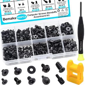 400PCS Computer Screws Assortment Kit, Motherboard Standoffs Screws PC Screws for Universal Motherboard, Laptop, SSD, Hard Drive, PC Case, PC Fan, for DIY PC Installation and Repair in Kuwait