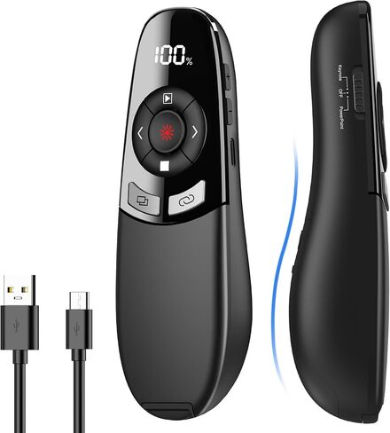 2 في 1 USB Type C PPT PPT PPT BIENTER RF 2.4GZ PowerPoint Slide Advancer لنافذة MAC Keynote Google White in Kuwait
