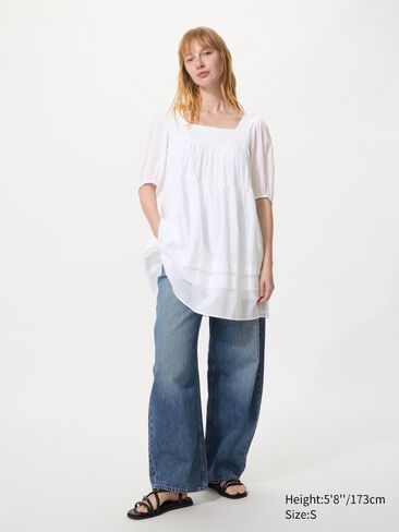 Uniqlo Cotton Dobby Mini Dress in Saudi Arabia