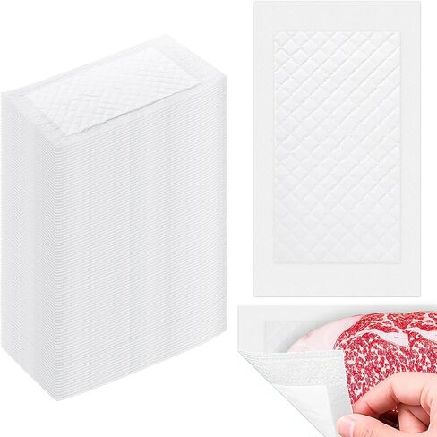 200Pcs Meat Absorbent Pads 4x7 Inch Meat Soaker Pads for for Vacuum Sealer Bags Fish Dry Clean for Kitchen and Shop,60 Grams in Saudi Arabia