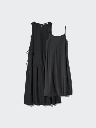 Uniqlo Linen Blend Tiered Dress in Saudi Arabia